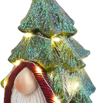 Hodao Christmas Tree Gnome Decorations Winter Table Swedish Tomte Elf Dwarf Figurines Decor Indoor Home Decorations Resin (Christmas Tree Gnome 2)