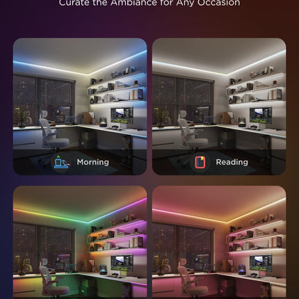 Govee COB LED Strip Light Pro, LED Lights for Bedroom Compatible with Alexa, Google Assistant and Matter, RGBICW Light with Warm White, Smart Strip Light, Christmas Lights, Color Changing, 9.8ft