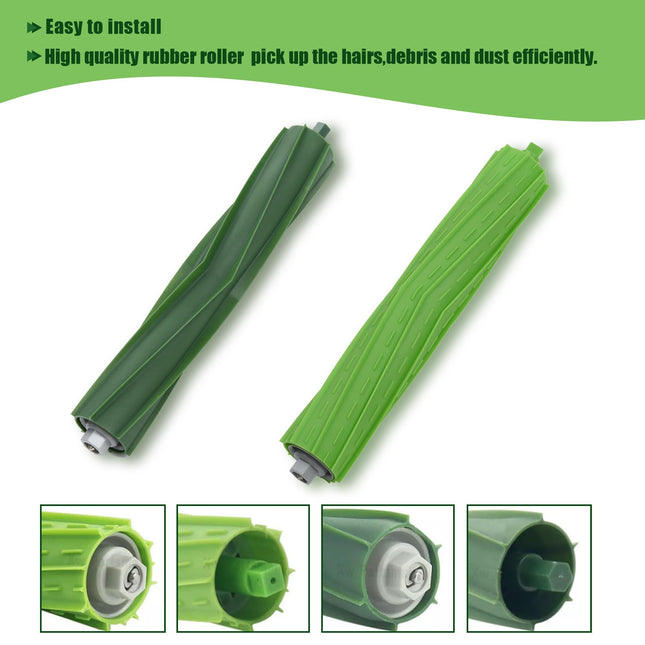 Loveco Parts Compatible For Irobot Roomba E I & J Series E5 E6 I7 I7+ I6 I6+ I1 I1+ I2 I3 I3+ I4 I4+ I8 I8 Plus J7 J7+,1 Set Multisurface Rubber Brush,8 Filter,8 Edgesweeping Brush