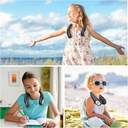 Kids Neck Fan, Portable Bladeless Fan For Kid 414Y Girls Boys, 2600Mah Usb Personal Mini Fan Cooling Fan For Travel/Camping/Study