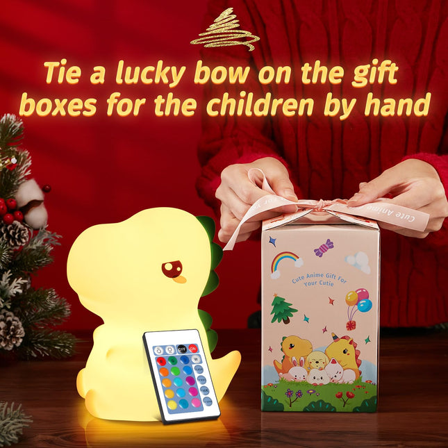 Dinosaurs s Baby s, 16 Colors & Remote Control Silicone Dinosaur Light Dinosaur Lamp, Dimmable Baby Night Light Lamp, Portable Rechargeable Dinosaur Christmas s for Boys