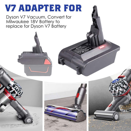 For Dyson V7 Battery Adapter For Milwaukee M18 18V Battery Convert To For Dyson V7 Sv11 Animal Cordless Stick Vacuum Cleaner Handheld Vacuum Converter Mil18V7 Adapter Only, No Battery