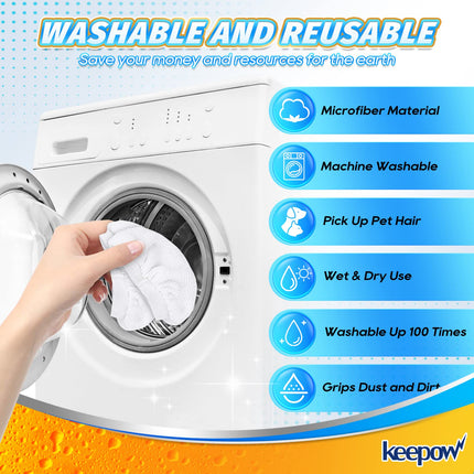Keepow Universal Microfiber Cloths For Handheld Steam Cleaner, Compatible With Bissell Steam Shot, Comforday, Pursteam, Washable Rags, 8 Pack