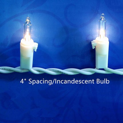 LUCKY SHINE 200 Clear Warm Christmas Lights, 2 Sets100 Light with White Wire 66 Foot, UL and Commercial Grade, for Indoor and Outdoor Party, Patio, Trees, Garden.