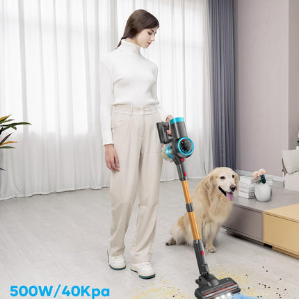 Cordless Vacuum Cleaner, 500W40Kpa60Mins Stick Vacuum With Selfstanding, Vacuum Cleaner With Smart Display, Antitangle Vacuum Cleaners For Homecarpethardwood Floorpet Hair