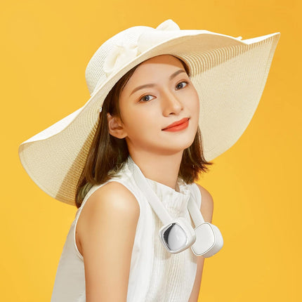 Bemodst Portable Neck Fan, 2000 Mah Battery Operated Wearable Personal Fan, Leafless, Rechargeable, Headphone Design, Usb Powered