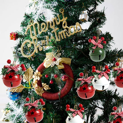 18 PCS Christmas Jingle Bells Ornaments in Red White Green,Christmas Tree Bells Pendant,Christmas Holiday Party Supplies for Christmas Tree Decor,Wreath,Window Memorial Ornament(Bell-Mix)