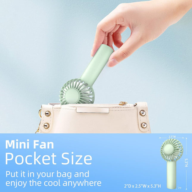 Mini Fan, Mini Handheld Fan, Small Cute Design Portable Fan With 3 Powerful Wind Speed, Battery Operated, Usb Rechargeable, 9 Hou