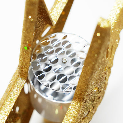Christmas Tree Topper Lighted, Hollow Star Tree Topper with 8 Projection Modes, Christmas Ornaments Built-in LED Rotating Lights,Dynamic Projection for Xmas,Halloween Decorations (Gold&Multi)