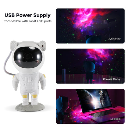 Kids Star Projector Galaxy Night Light with Timer, Christmas Astronaut Space Buddy Projector for Bedroom,Ceiling, Decor Planetarium Ambiance, 360° Adjustable Starry Sky