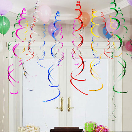 Aimto Gold 40 Party Swirl Birthday Decorations-Foil Ceiling Hanging Swirl for 40th Birthday Party Decorations 40th Anniversary - Pack of 20
