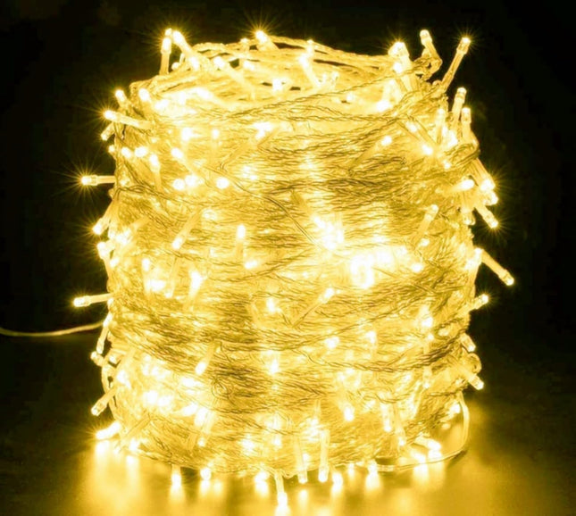 Quntis 328ft 500LED Christmas String Lights, Waterproof Outdoor/Indoor Holiday Fairy Lights, 8 Modes Plug-in, Warm White Clear Wire for Xmas, Christmas Tree & Home Decor, Holiday Party Lighting