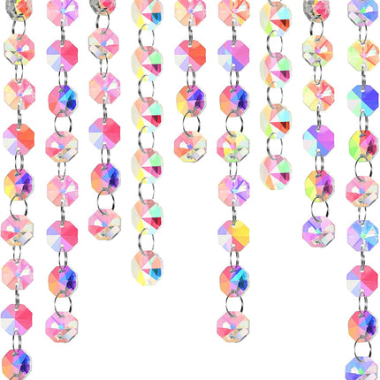99 ft Crystal Christmas Garlands Glass Bead Strands for Christmas Tree Decoration Iridescent Clear Acrylic Diamond Hanging Chandelier Chain Xmas Ornament String for Holiday Wedding Party