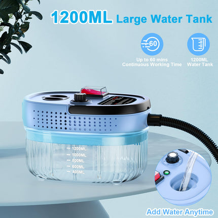 Steam Cleaner, 1200Ml High Pressure Steamer For Cleaning Handheld Steam Cleaner For Home,Hightemperature Steamer Cleaner For Car,Upholstery,Kitchen, Bathroom,Car Detailing,Grout And Tile Blue