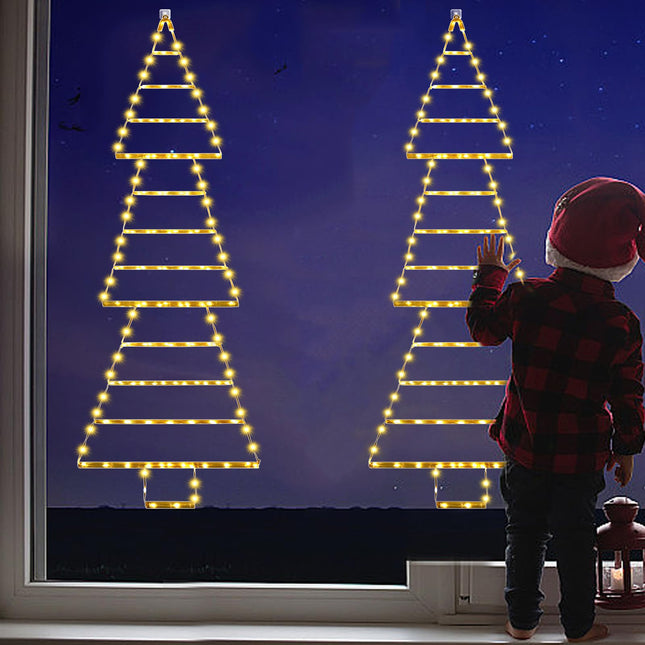 Outdoor Christmas Decorations Lights 4.6FT LED Christmas Lights, 175 LED Ladder Lights Christmas Wall Window Hanging Lights with 8 Modes&Memory Function for Home,Porch,Window,Wall Outdoor Indoor Decor