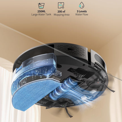Honiture Robot Vacuum And Mop Combo, 4500Pa Strong Suction Robot Vacuum Cleaner With Selfcharging, 180Mins Run, App&Remote&Voice Control, Superslim, Ideal For Pet Hair G20 Pro