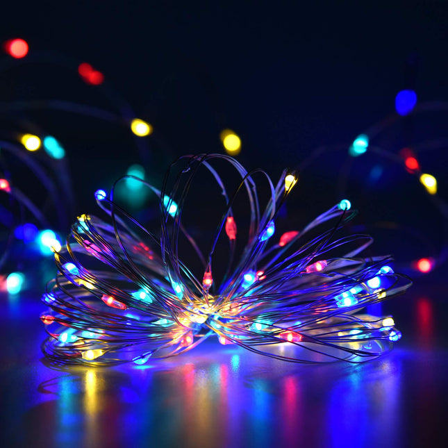 2 Pack 100 LED Solar Powered String Lights, Outdoor Waterproof Copper Wire 8 Modes Fairy Lights for Garden, Patio, Party, Christmas, Home (Multicolor)