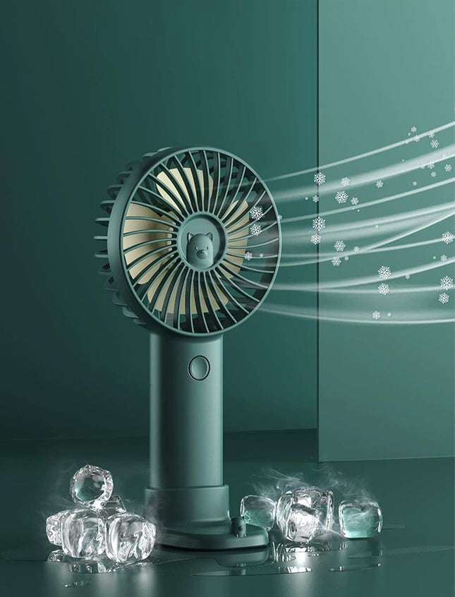 Handheld Mini Fan, Portable Usb Rechargeable 3 Speeds Personal Small Desk Table Fan With Base, 822 Working Hours For Travel/Commu
