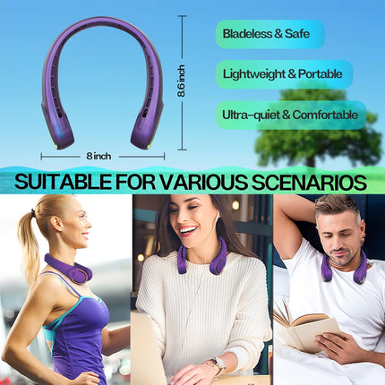 Portable Fan, Neck Fan Mini Handheld Fan, 3 Speeds, Usb Rechargeable, Long Use Time, Battery Operate Small Personal Fan For Women