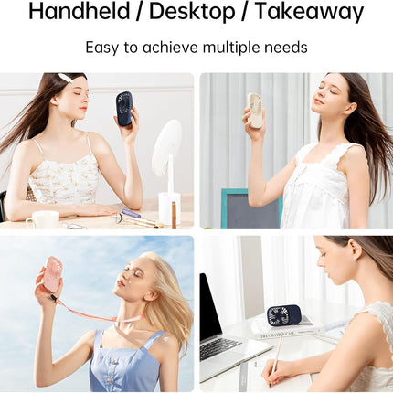 Jisulife Handheld Mini Lash Fan With Bracket, Small Portable Usb Rechargeable Personal Makeup/Eyelash Fan With 3 Speeds For Women