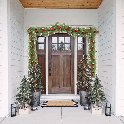 Pine Christmas Garland, Artificail Garland Indoor Outdoor Garden Gate Home Decoration for Winter Holiday Year Decor (Green)