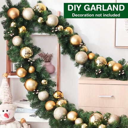 9 Feet Christmas Garland 260 Branches Xmas Artificial Decorations for Doors Stairs Fireplace