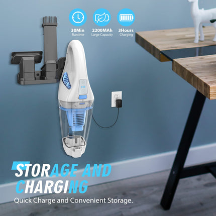 Handheld Vacuum Cordless, Mini Car Hand Held Vacuum With Powerful Suction, Portable Hand Vacuum Rechargeable With Led Light For Pet Hair Keyboard Dust Office And Home Cleaning