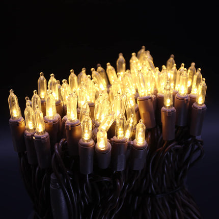 150 LED Warm White Christmas String Lights, 50 FT Brown Wire, UL Connectable, Xmas Lights Outdoor or Indoor (Warm White)