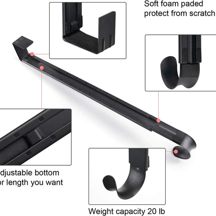 Myfolrena Wreath Hanger Adjustable Door Hanger Wreath Hanger for Front Door 15-24inch,Over The Door Wreath Hanger, Hold Up 20lb (Black-1 Pack)