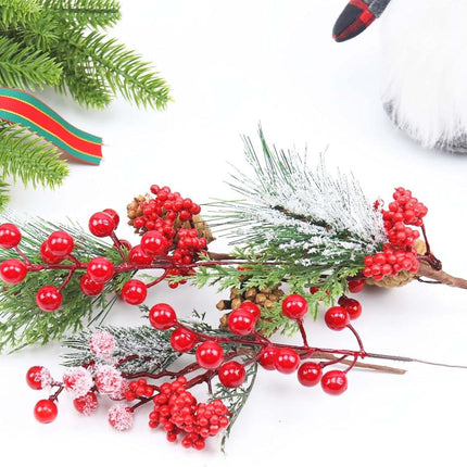 30 Pack Artificial Red Berry Stems, 8.2 Inch Christmas Berry Picks Holly Berries Branches for Christmas Tree Decorations DIY Crafts Wreath Decor
