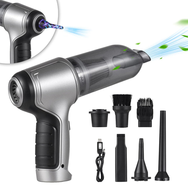 Handheld Car Vacuum Cleaner, 19000Pa Handheld Cordless Cleaner Mini Air Duster & Hand Pump 3 In 1 Portable Vacuum Cleaner Rechargeable For Car Home Office Pet Hair Dust Gravel Cleaning