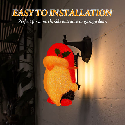 2 Pieces Christmas Snowman Porch Light Cover Gnomes Holiday Light Covers Outdoor Holiday Santa Porch Light Cover for Porch Lamp Garage Light Christmas Decoration, 11.6 x 7.5 Inch