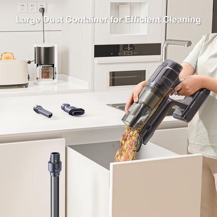 M242 Cordless Stick Vacuum Cleaner With Brushless Motor,50 Mins Max Runtime, 25Kpa Powerful Suction Vacuum With Led Display For Pet Hair,Hard Floor,Carpet.