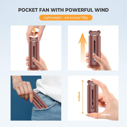Mini Fan Portable, Portable Handheld Fan For Kids With Soft Blade, Safety Kids Fan Small Fan, Low Noise Personal Fan, Cute Batter