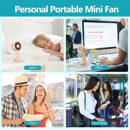 Handheld Mini Fan, Usb Small Personal Fan With 3 Speed Adjustable Low Noise, Portable Hand Held Fan With Carabiner For For Women