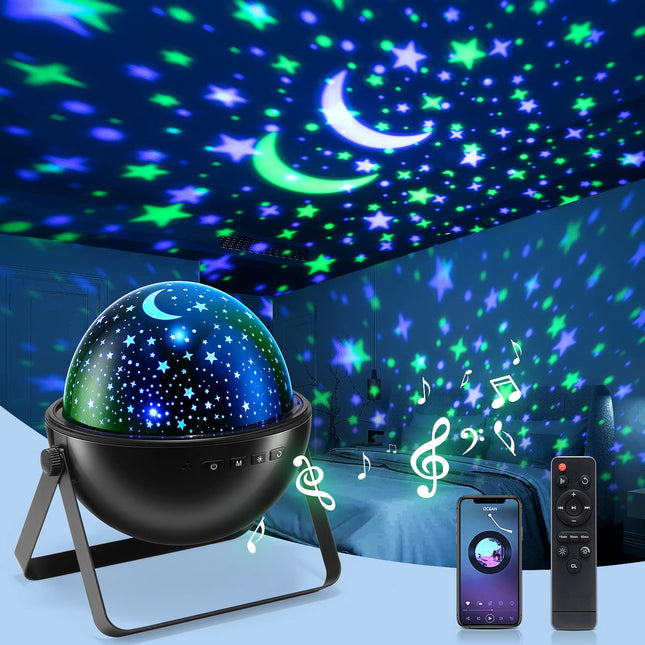 Star Projector Night Light for Kids Room, Bluetooth Speaker+Remote Star Projector for Kids, 48 Lighting Cool Star Light Projector for Kids Room Decor, Christmas s for Kids Night Light Projector