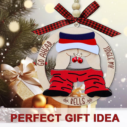 Funny Christmas Ornaments , Exchange Funny Ornaments for Adults, Naughty Ugly Christmas Tree Ornaments Wooden, Inappropriate Dirty Santa Ornament - Unique Christmas Ornaments