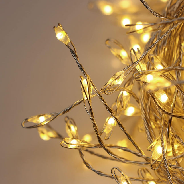 400 LED Cluster Lights Christmas Warm White Fairy Lights Plug in, 16.5ft Fairy Lights for Bedroom, Cluster Christmas Lights are Perfect Dorm Decor Plug in Fairy Lights, Window or Mantel Lights