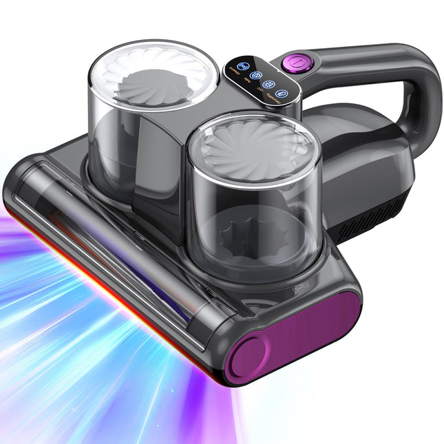 Uniqus Mattress Vacuum Bed Vacuum Cleaner With Uv 16Kpa Suction Hepa Filter 253.7Nm Uvc Light & 30000 Rpmmin Brushroll Rotation & Heating & Ultrasonic Quintuple Tech, Widened Suction Port, 500W, Corded