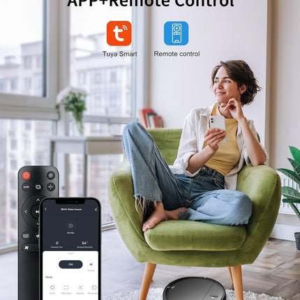 Robot Vacuum And Mop Combo, 2 In 1 Mopping Robot Vacuum Cleaner With Schedule, Wifiapp, 1400Pa Max Suction, Selfcharging Robotic Vacuum, Slim, Ideal For Hard Floor, Pet Hair, Lowpile Carpet