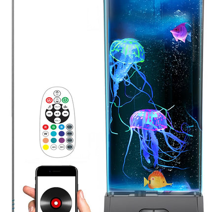 CALOVER s for Kids Boy Girl Men Women Birthday Christmas Thanksgiving All Holiday Jellyfish Lamp with Music Bluetooth Speaker Table Sensory Night Mood Light