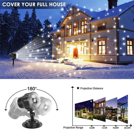 Christmas Snowfall Projector Lights, Waterproof Snowfall Led Lights Outdoor, Wide Coverage & High Brightness Christmas Projector Lights with RF Remote and Timer for Xmas, Party, Wedding, Holiday Decor