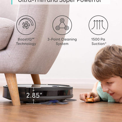 Eufy Boostiq Robovac 30C, Robot Vacuum Cleaner, Wifi, Superthin, 1500Pa Strong Suction, Boundary Strips Included, Selfcharging Robotic Vacuum Cleaner Reed