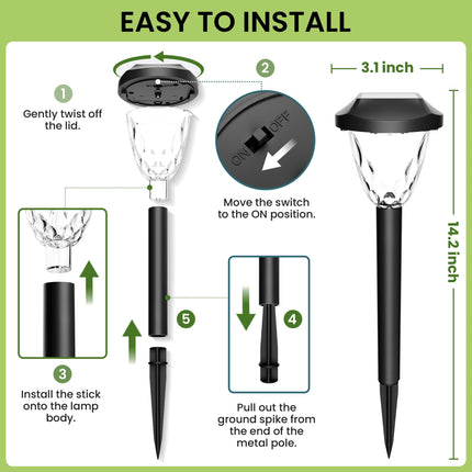 Solar Outdoor Lights, Bright Solar Christmas Lights Outdoor with Great Pattern, Waterproof Auto On/Off Solar Lights for Outside Garden Walkway Driveway Yard Pathway(16 Pack)