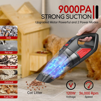 Handheld Vacuum Cordless Car Vacuum Portable With Large Dust Box, Cordless Rechargea Dust Busters Hand Vacuum Lightweight, Portable Vacuum For Home,Car,Pet Hair