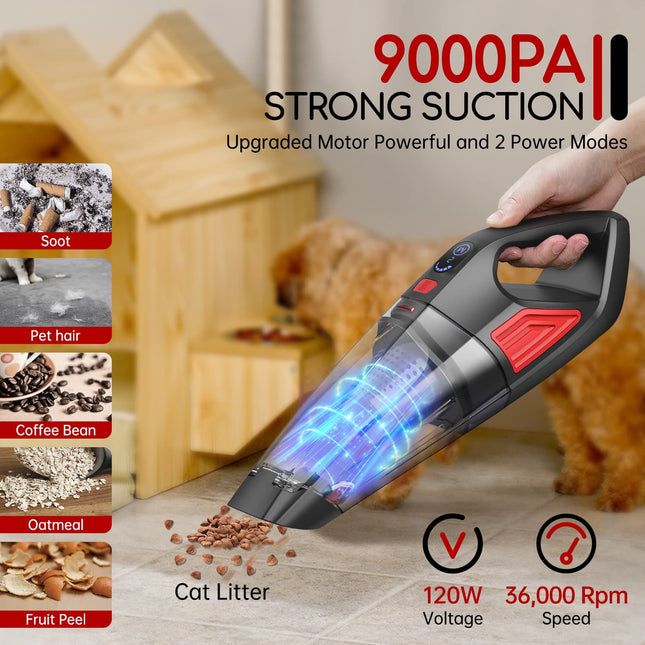 Handheld Vacuum Cordless Car Vacuum Portable With Large Dust Box, Cordless Rechargea Dust Busters Hand Vacuum Lightweight, Portable Vacuum For Home,Car,Pet Hair