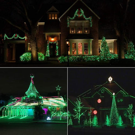 Brizled C9 Green Christmas Lights, 16ft 25 LED Faceted String Light, Connectable 120V UL Certified Christmas Roof Light, Indoor Outdoor Xmas Tree Lights for Halloween Christmas Tree Party Patio Garden