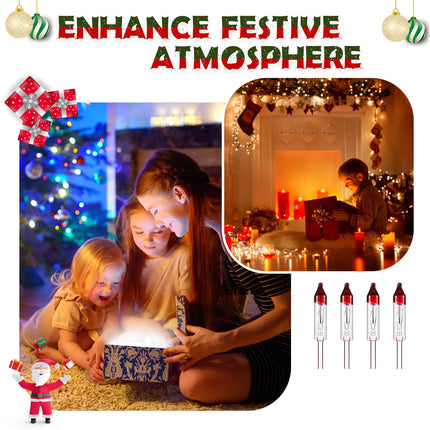 Riakrum 100 Pcs Christmas Replacement Mini Light Bulbs Bulk 0.17A Bulb Flasher Christmas Replacement Bulb Christmas Tree Incandescent Light Bulb Mini String Light Bulb (No Base, 2.5V 0.425W)