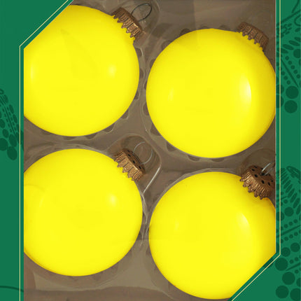 Glass Christmas Tree Ornaments - 80mm / 3.25" [4 Pieces] Designer Balls from Christmas By Krebs Seamless Hanging Holiday Decor (Full Sun)