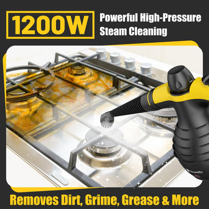 Pressurized Handheld Steam Cleaner With 10Pcs Accessories & Safety Lock, Multipurpose & Powerful Home Use Steamer For Cleaning, Car, Bathroom, Shower, Upholstery, Grout, Window, Grime,Grease